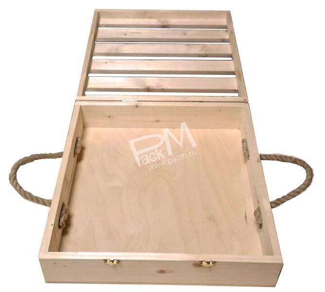 Ящик деревянный с ручками арт. 0353