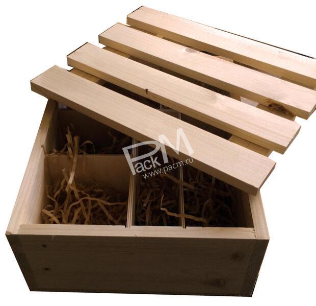 Ящик деревянный реечный с крышкой